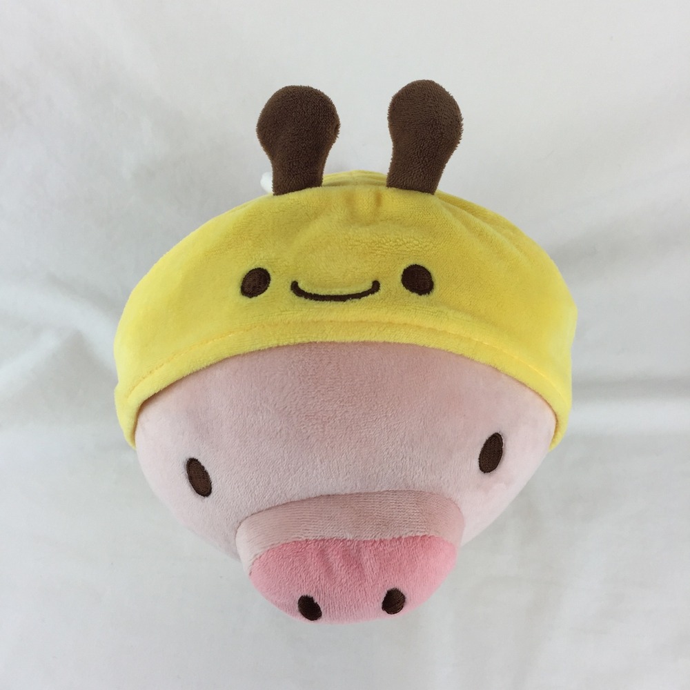 Miniso Sitting Piglet Kawaii Cute Pig Bumble Bee Costume 12" Plush Stuffed Toy - Picture 5 of 9